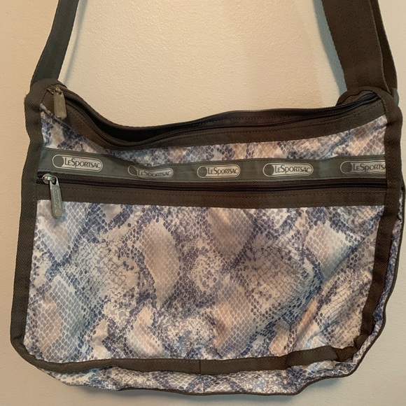 Snake skin print Lesportsac crossbody bag, used - Picture 4 of 7